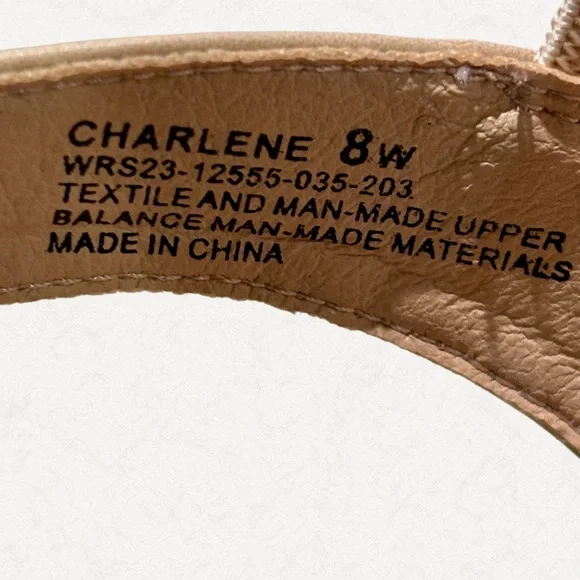 Baretraps Tan Wedge Sandals Size 8W • NWOT • Comfort Linen Straps - Picture 7 of 8